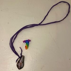 Beautiful necklace and fishtail rainbow loom keychain